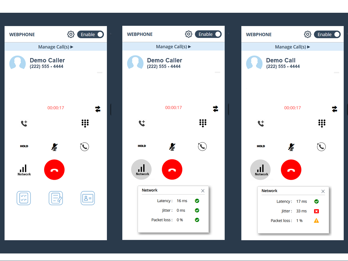 webphone network metrics